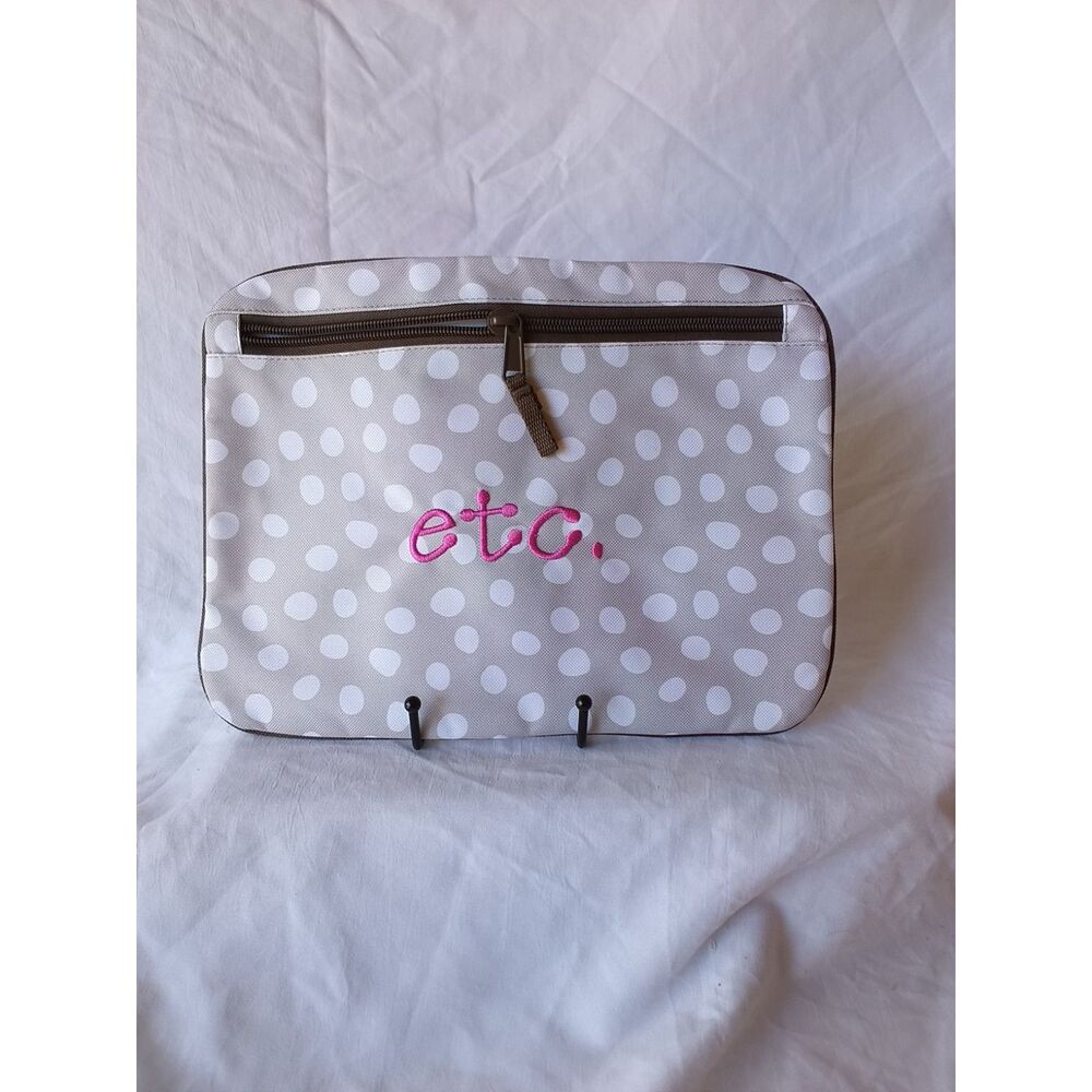 Retired Thirty One Pocket-A-Tote Taupe Dancing Dots